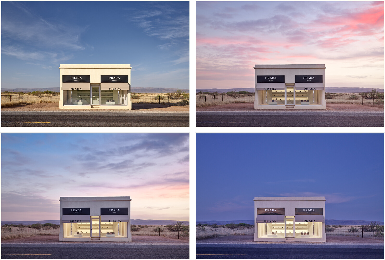 Prada Marfa from 7:04AM to 8:48PM by Adam Mørk - Limited Edition. Edition of: 150. Signed.