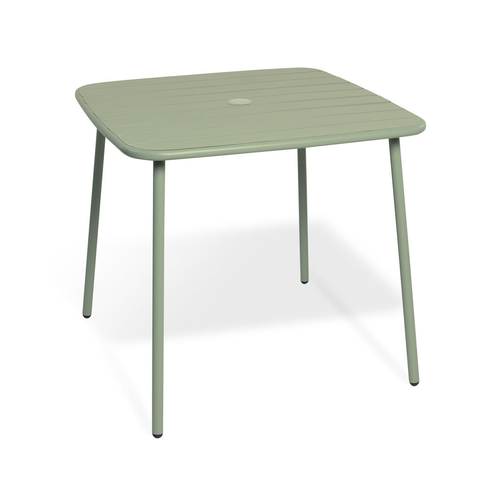 Table de jardin Fun 2 personnes métal vert 80x80xH72cm