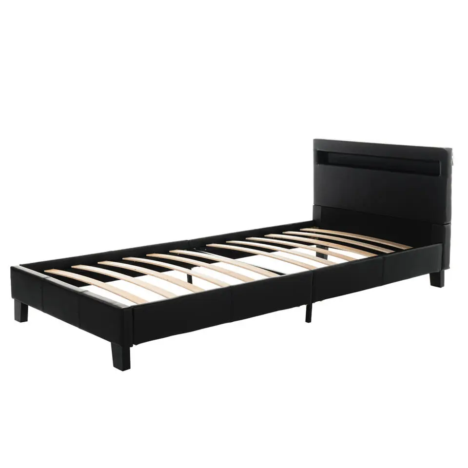 HOME DELUXE LED bed ASTRO zwart 90 x 200 cm