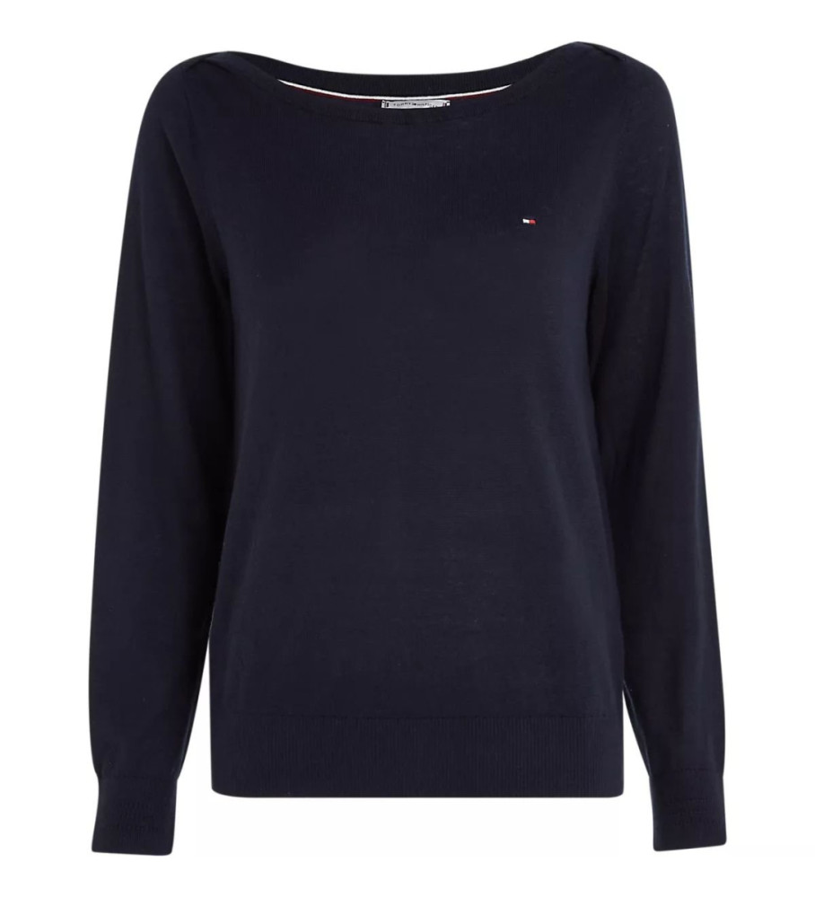 Suéter Tommy Hilfiger azul marinho com estampa de boas