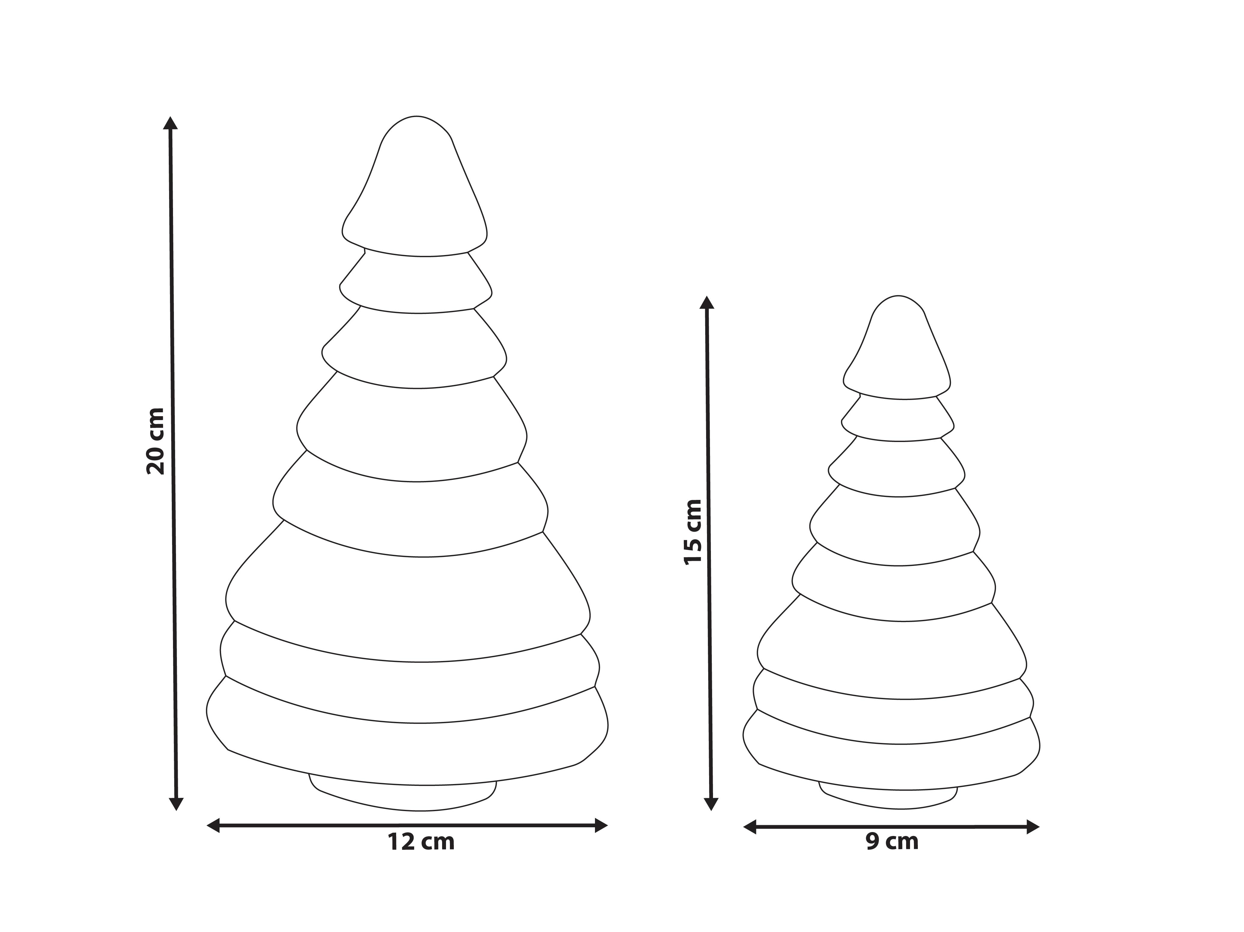 Set van 2 figuren SKJOMA Kerstboom 15/20 cm Beige