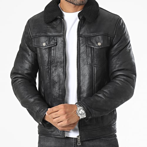 Veste Col Mouton Noir