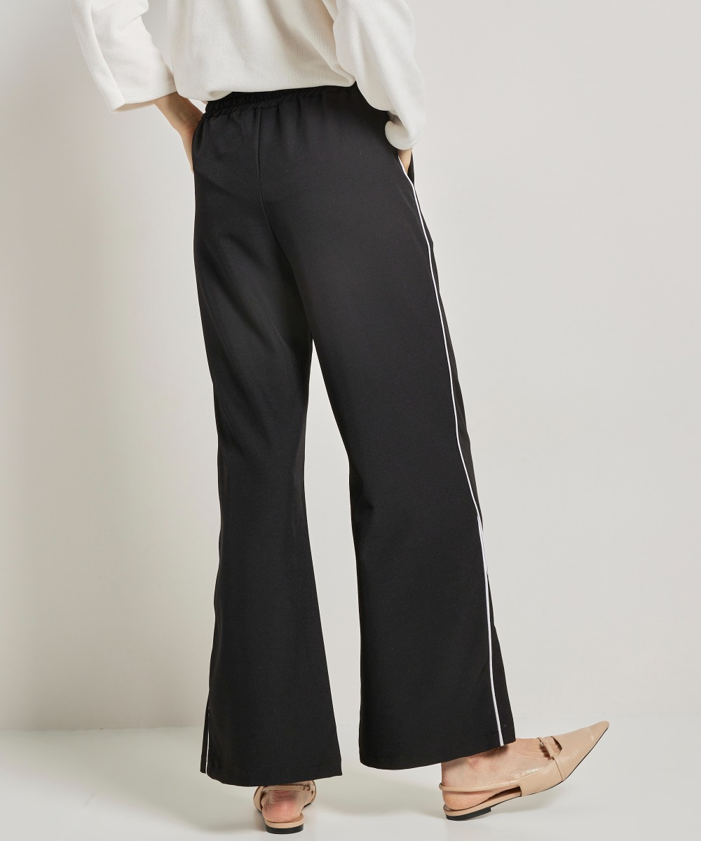wide fit broek contrast zijnaden