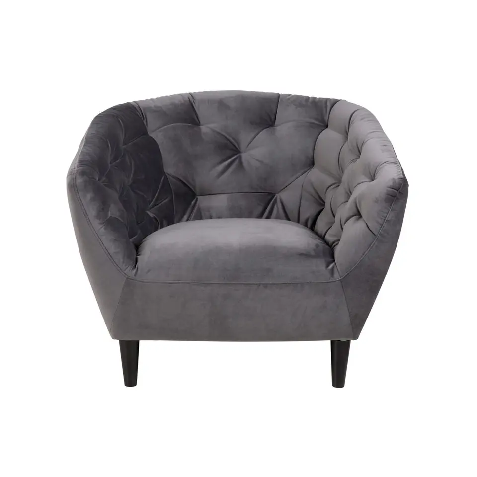 Fauteuil Thyrza - fluweel - donkergrijs