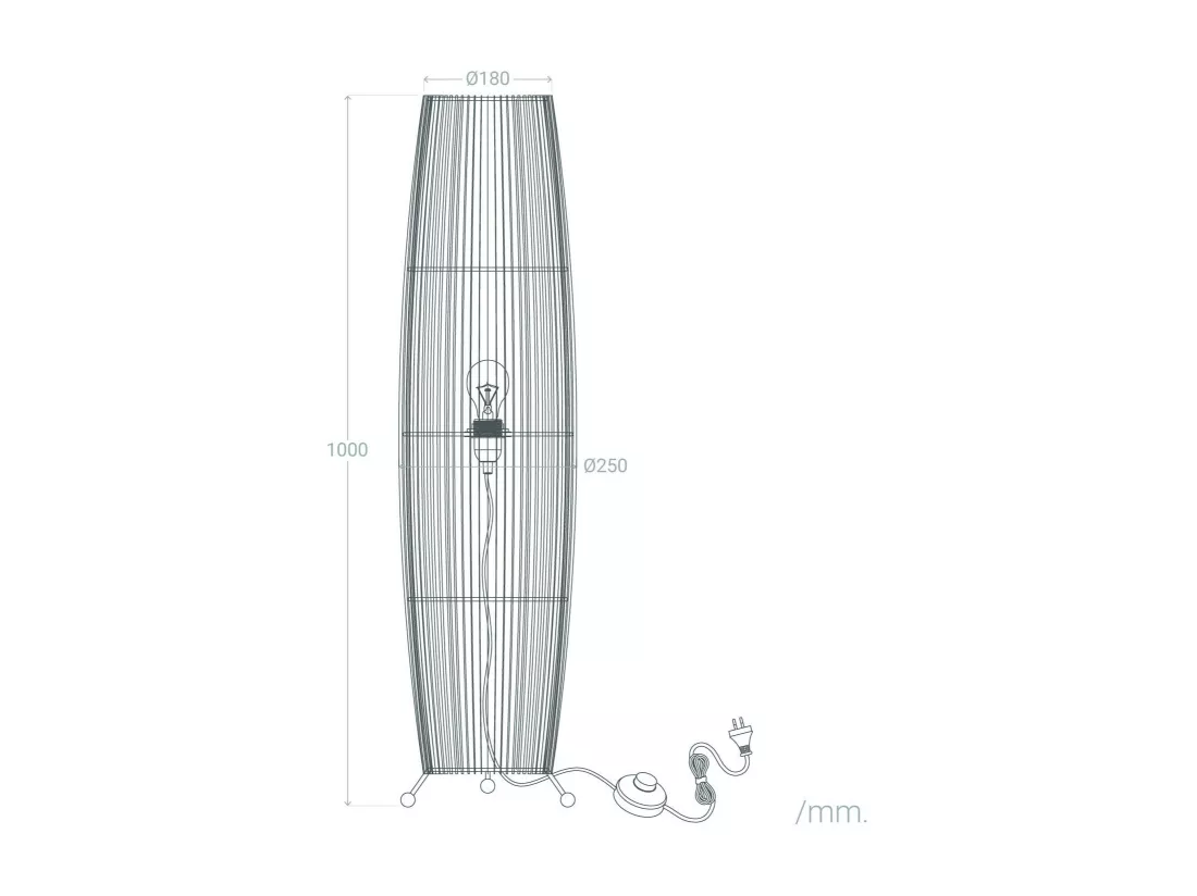 Lampadaire Bambou Komu Naturel