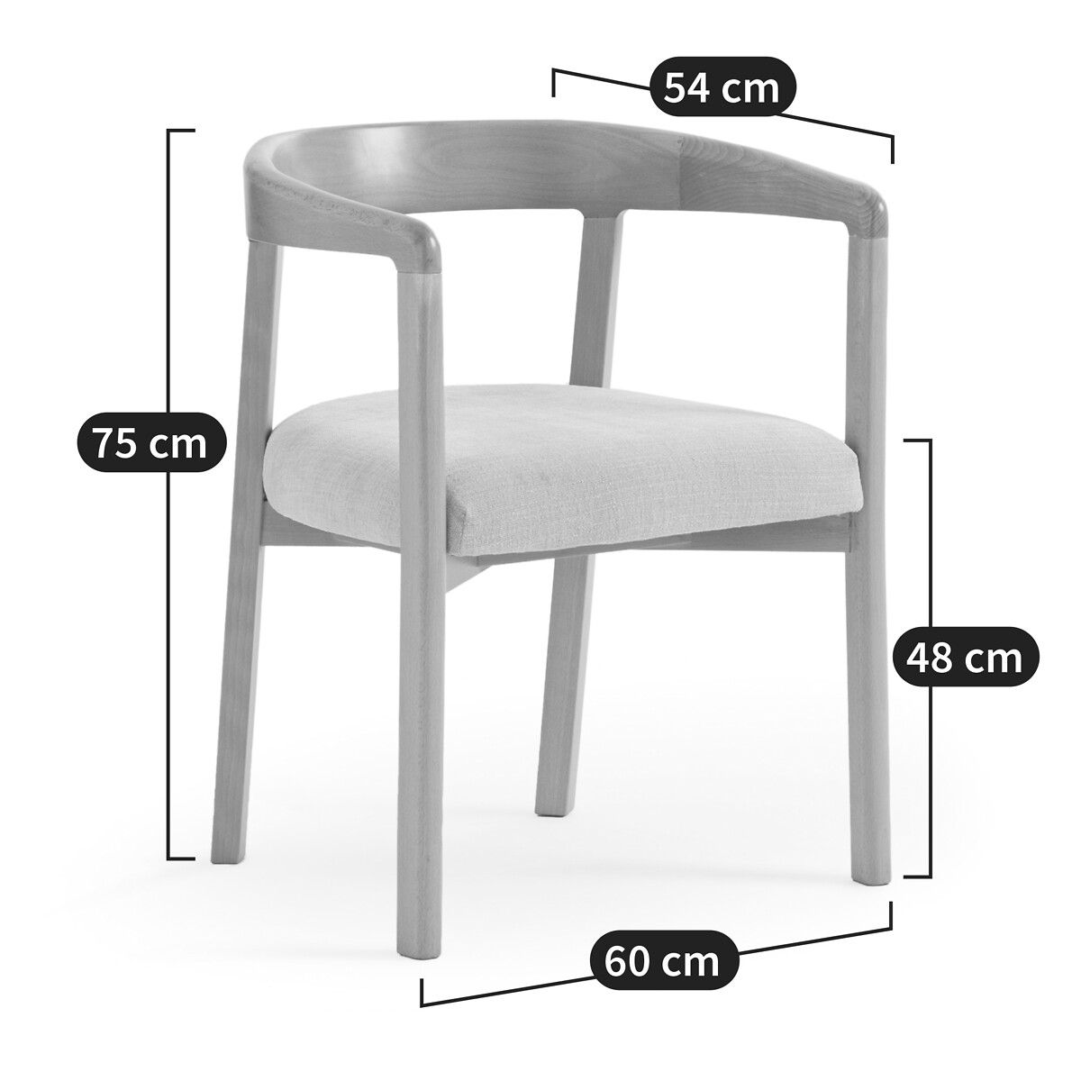 LA REDOUTE INTERIEURS<br>Poltrona de mesa com braços, Germain
