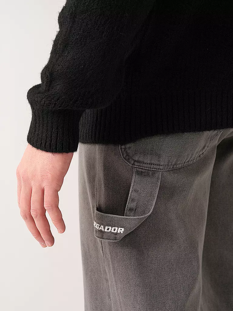TOMMY JEANS Troyer Pullover schwarz
