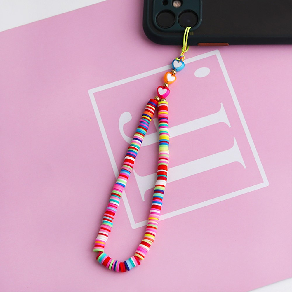 Universal Handy Kette Phone Charms Schmuck Anhänger Handgelenkschlaufe - Heart Style 3