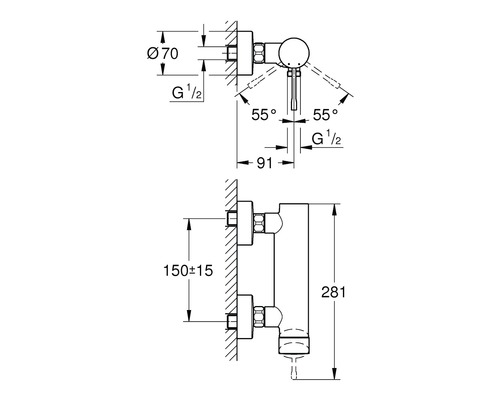 GROHE douchekraan ESSENCE supersteel mat 33636DC1
