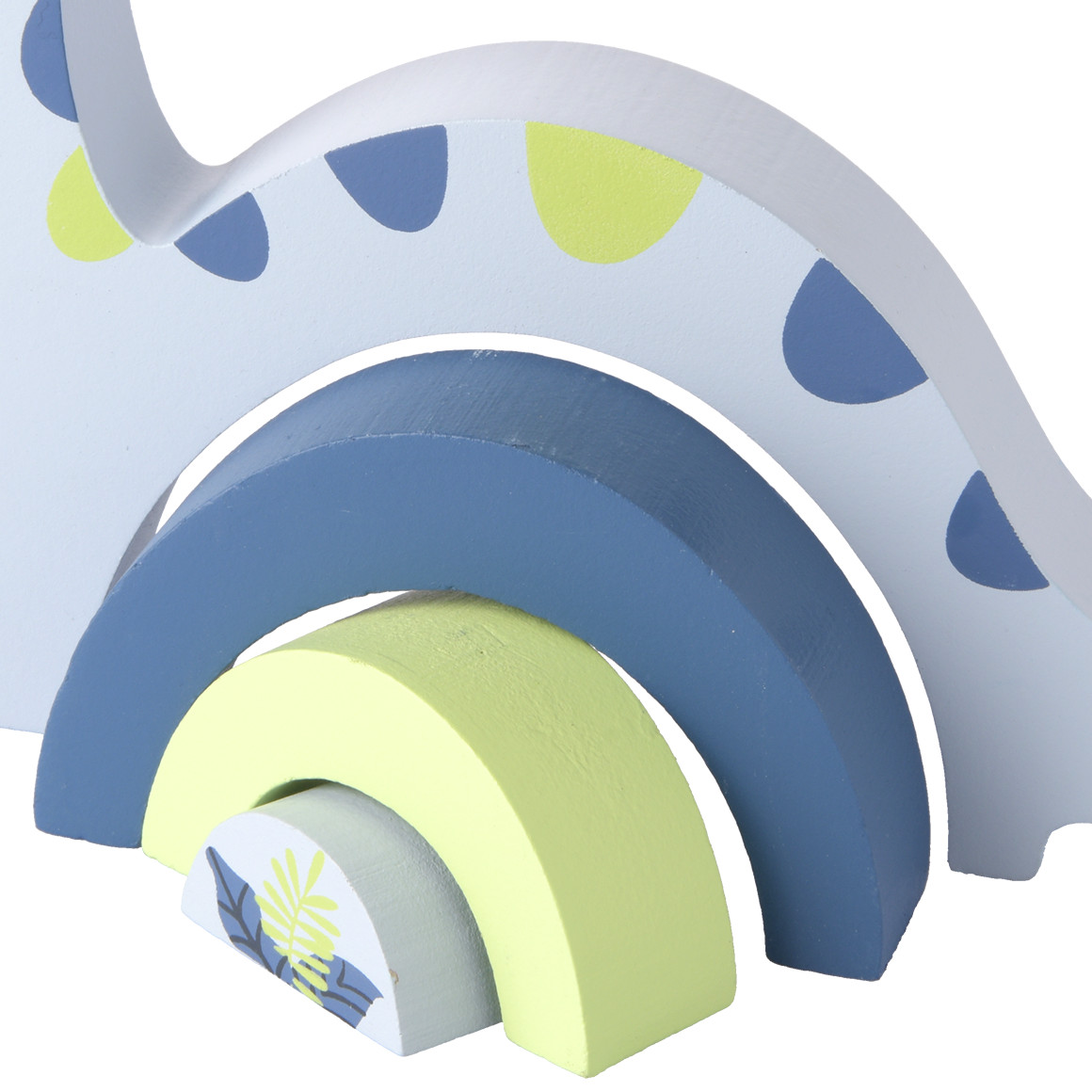 Stapelbogen in Dino-Form hellblau / blau / hellgrün