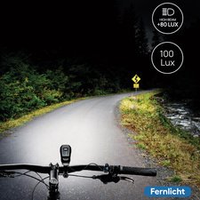 Feu avant LED pour vélo, avec pleins phares, 100 lux