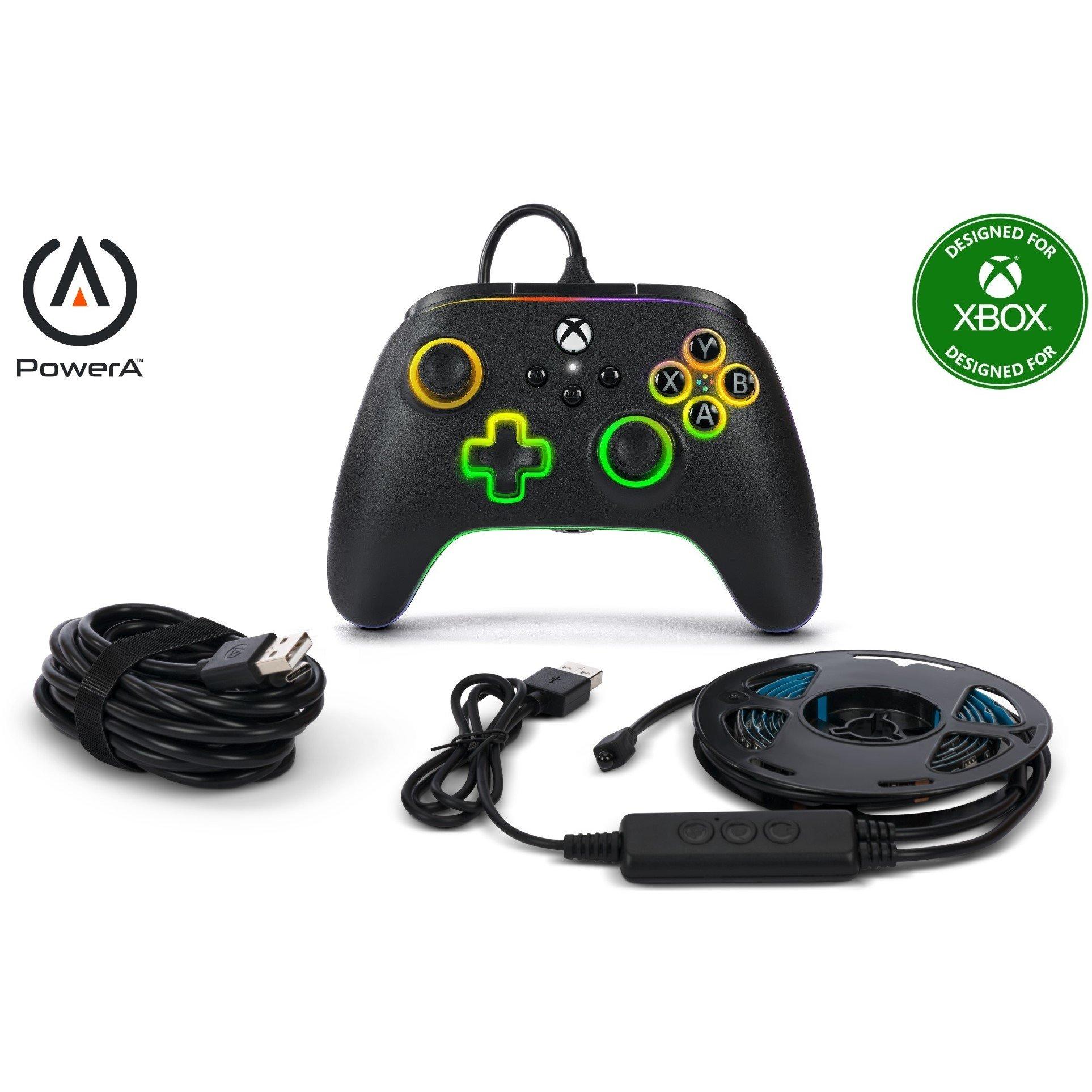 PowerA Advantage Wired Controller for Xbox Series XS with Lumectra  RGB LED Strip Black