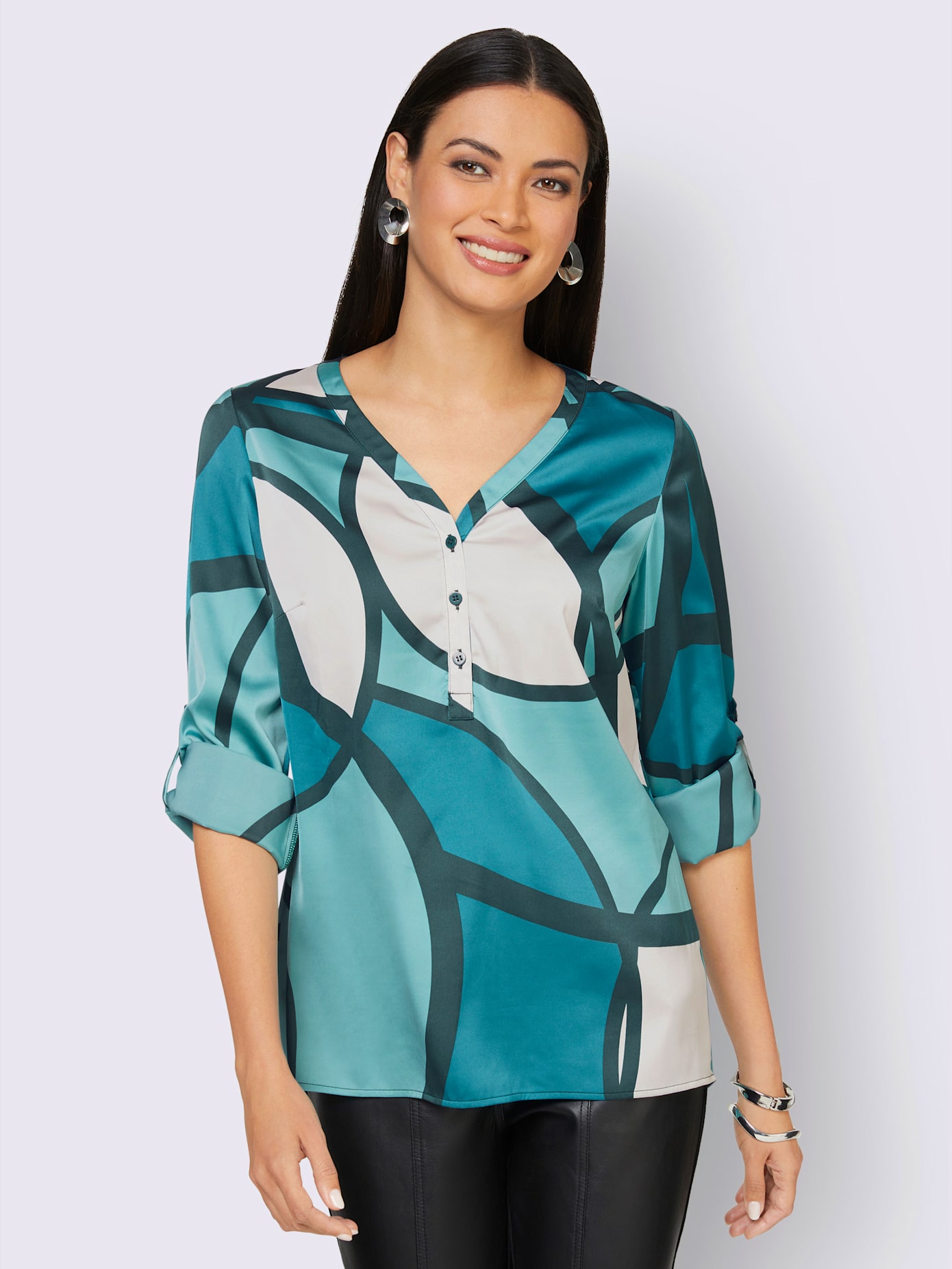 Chemisier long patte de boutonnage courte
