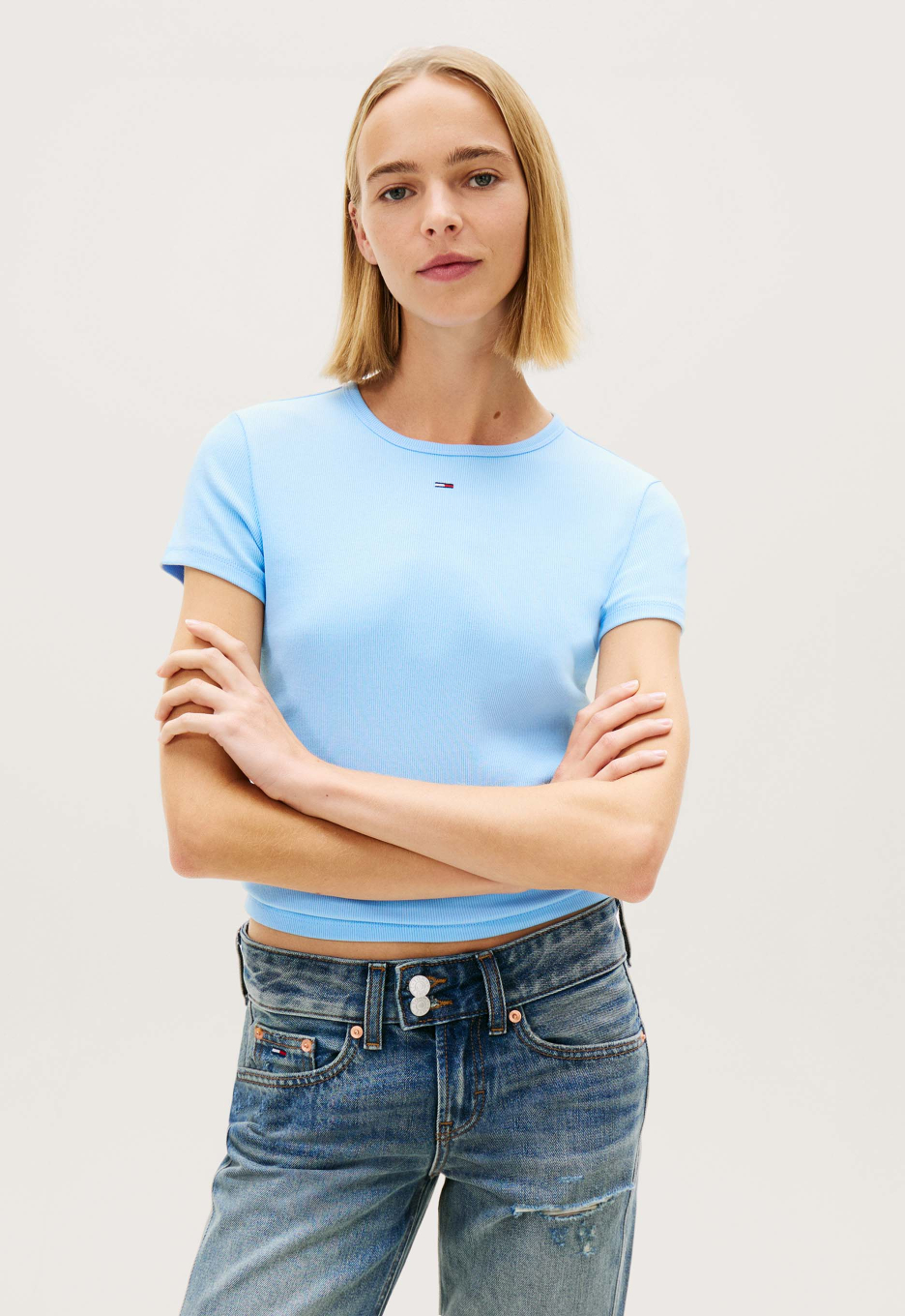 Tommy Jeans Slim Geribd T-shirt