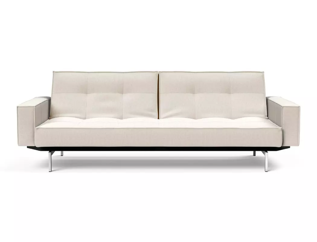 Schlafsofa mit Armlehnen Splitback Chrom