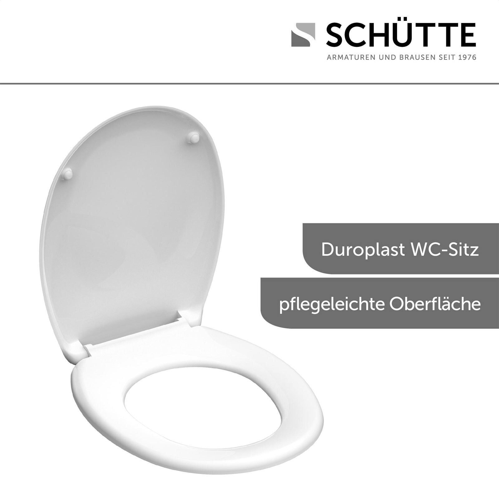 SCHÜTTE Duroplast WC-Sitz Weiß ca. 37,5 x 44,5 cm