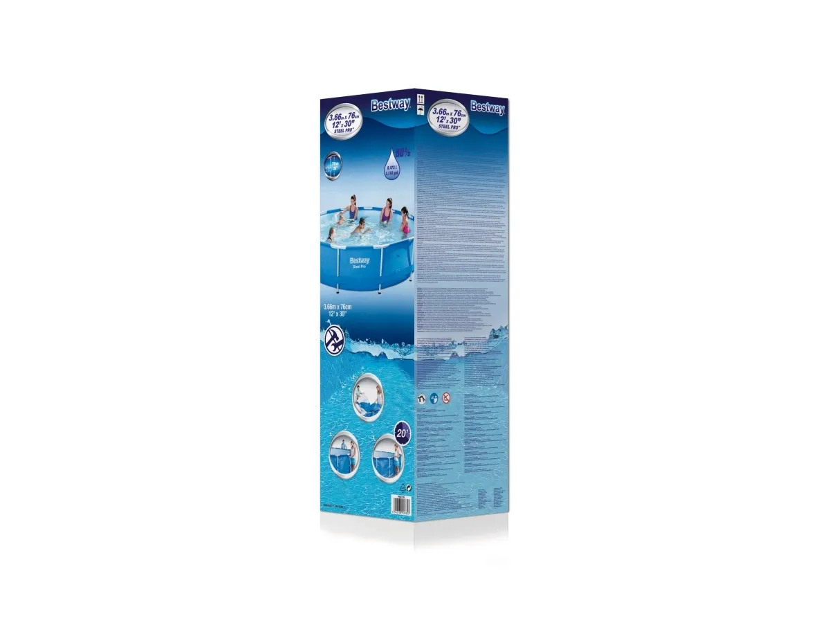 Bestway Frame Swimming Pool 12FT/366 x 76 cm Steel Pro MAX Deluxe BESTWAY