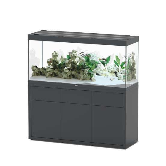 Aquarium et Meuble 2 portes Sublime Led 2.0 Gris L.150x P.50x H.70 cm
