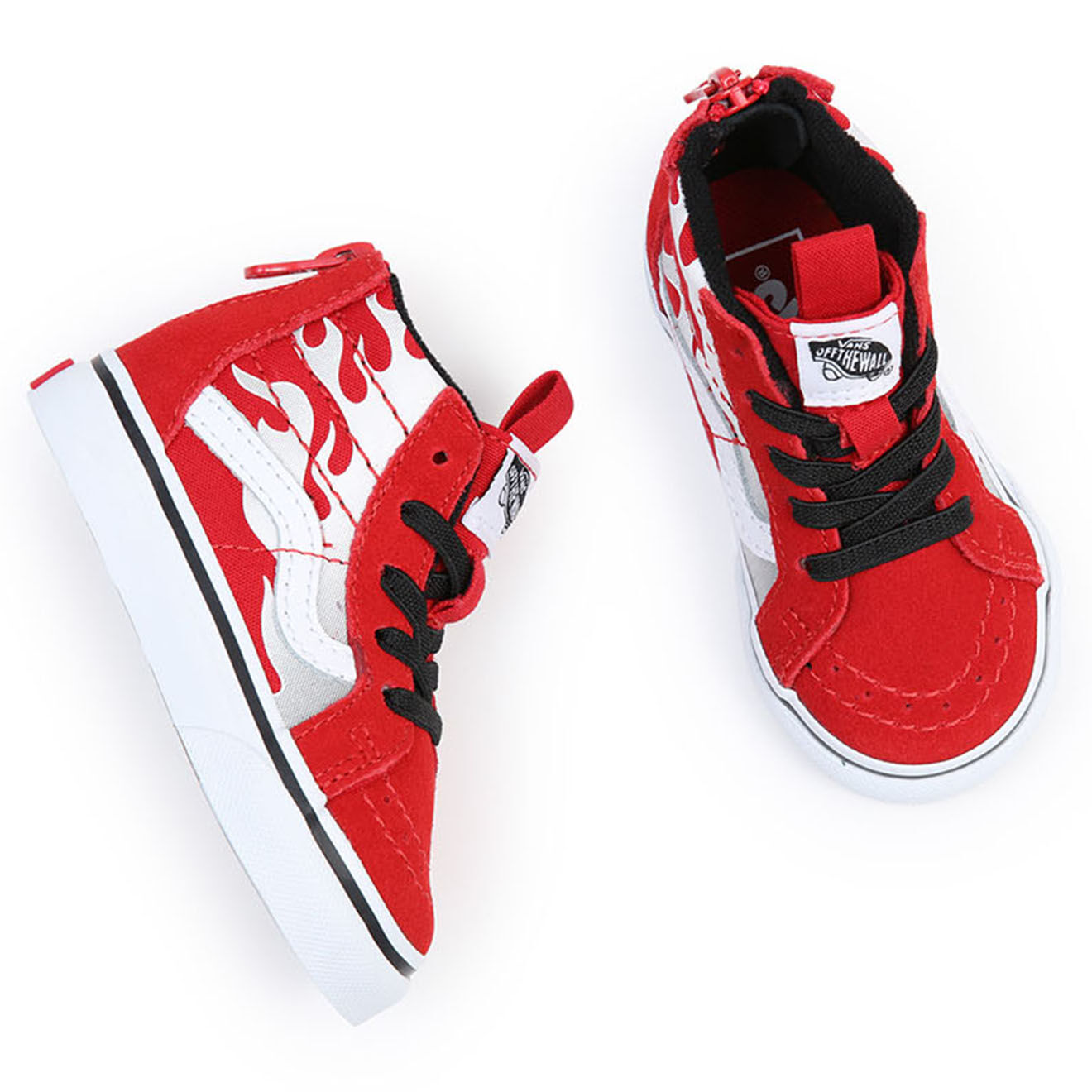 Vans Sneakers en Cuir & Textile SK8-Hi Zip rouges