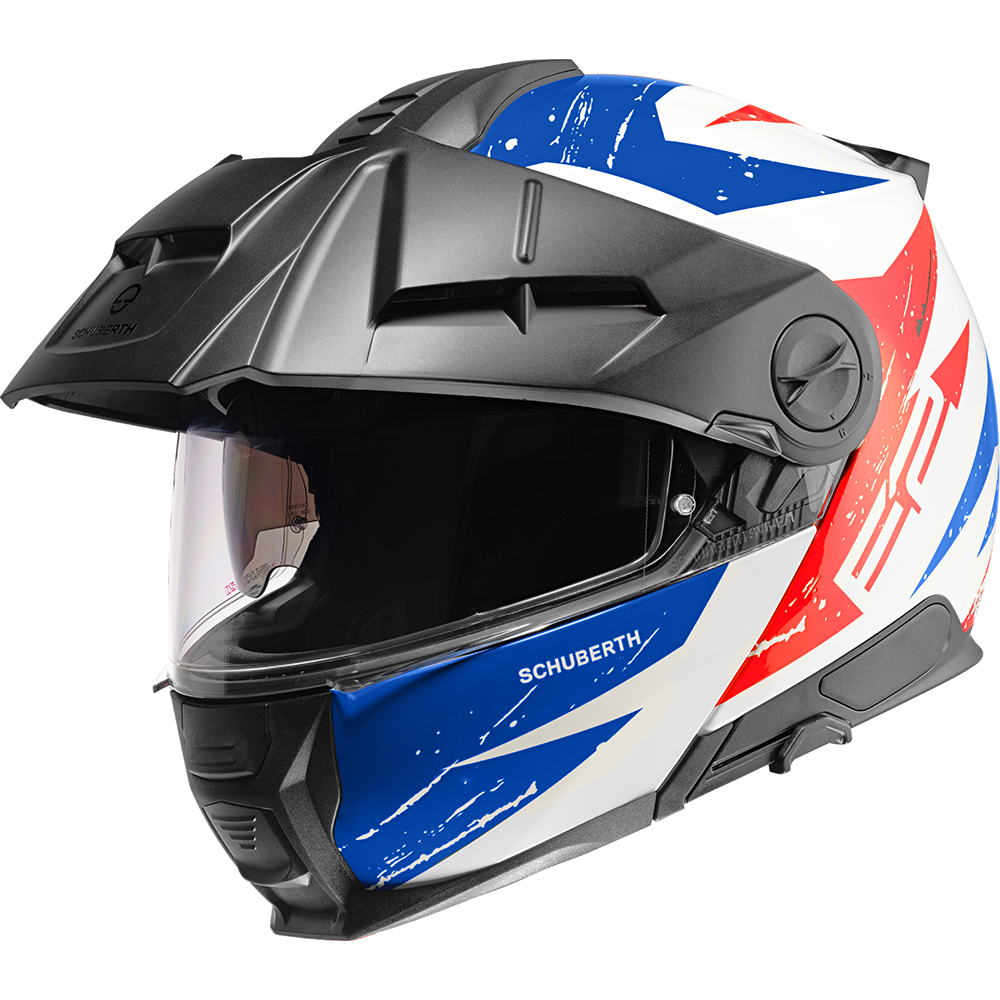 Schuberth - Casque E2 Explorer Blanc brillant / Bleu / Rouge