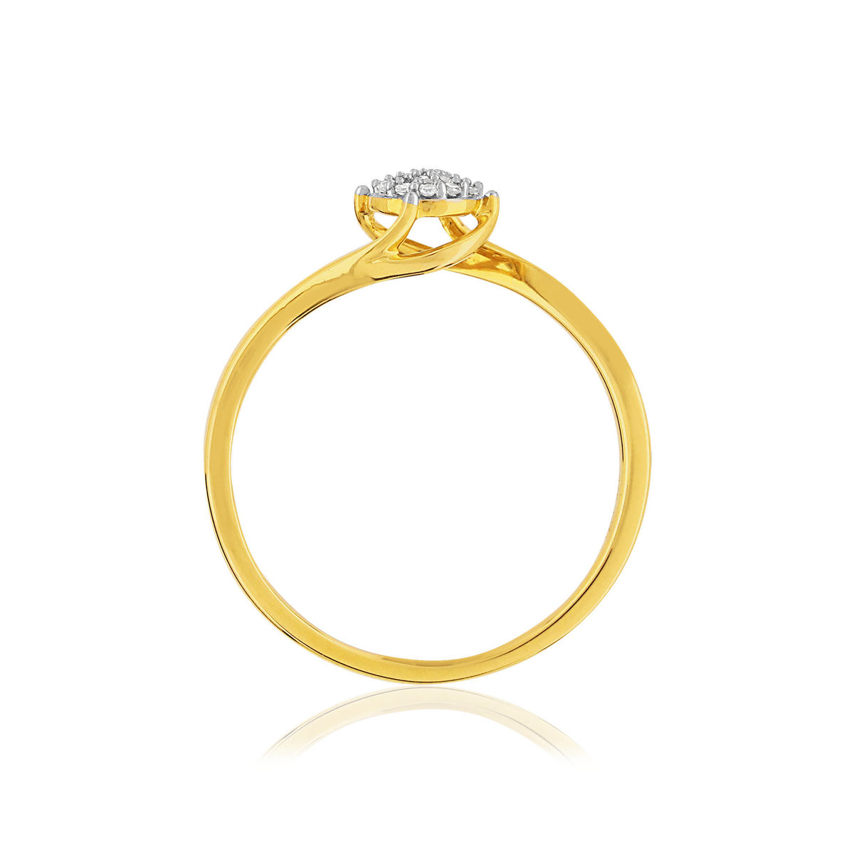 Bague or 375 2 tons diamants