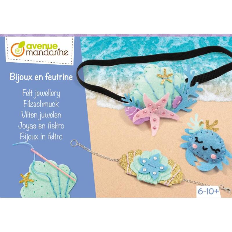 Boîte créative, Bijoux en feutrine, Mer - Bleu