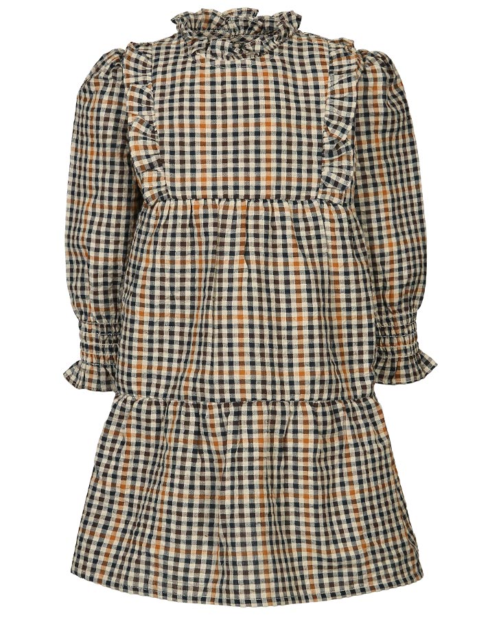 Langarm-Kleid DALMINE kariert in navy