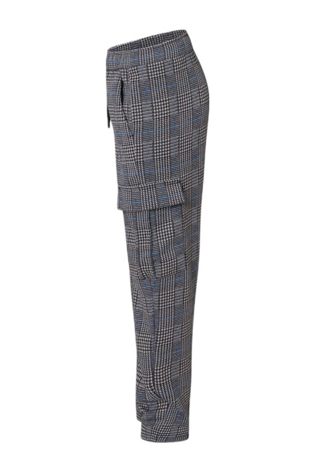 Shoeby geruite loose fit broek donkerblauw/lichtgrijs/blauw