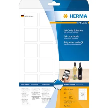 HERMA QR-Code-Etiketten, weiß, 40 x 40mm, 600 Stück