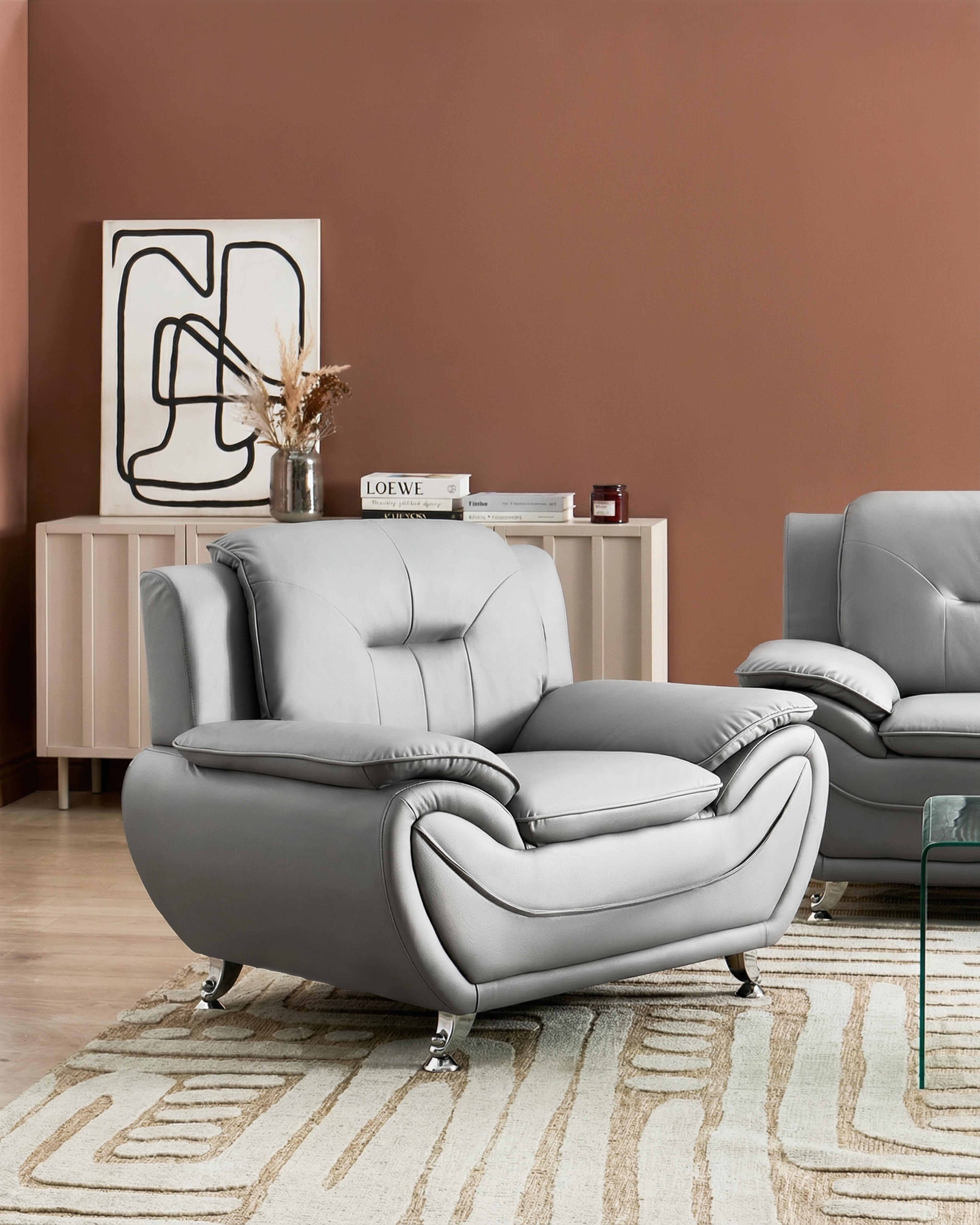 Fauteuil LEIRA Kunstleer Grijs