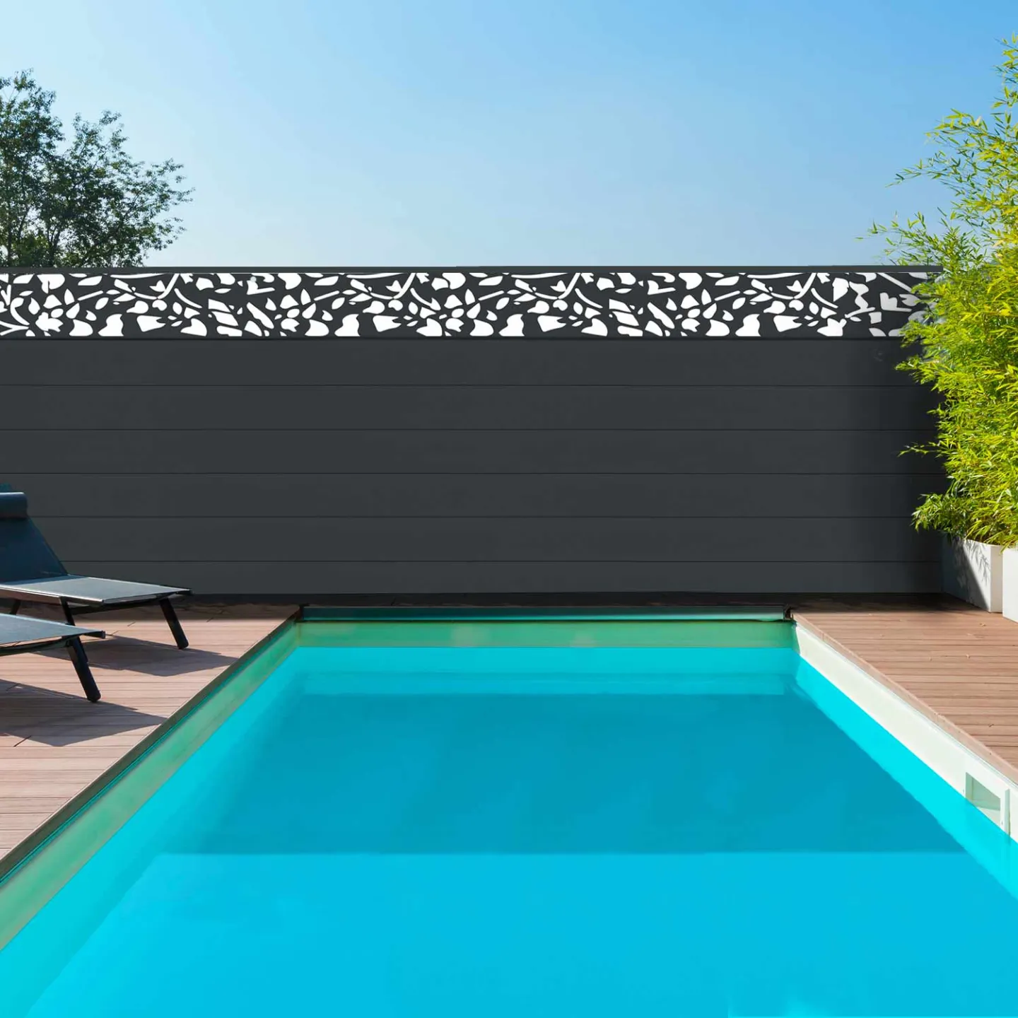 Brise vue occultant 1,5 x 10 M effet lames de clôture motifs FLOWER 160 gr/m²