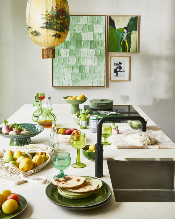 HKliving The Emeralds wijnglas tall set van 4 fern groen