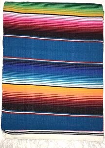 Side Shore Couverture Mex Blanket Mexicaine - Large Cotton Serape Hot Pink