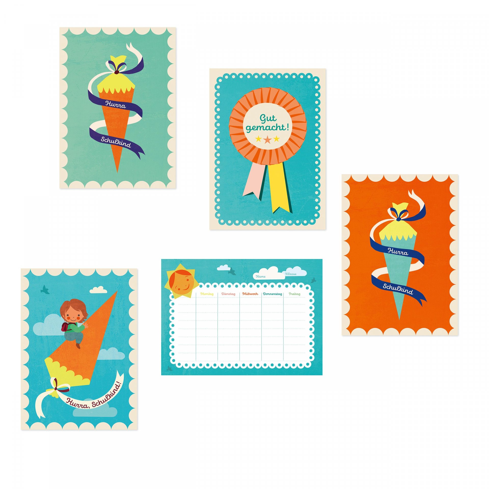 Monimari Postkarte Recyclingpapier Schule