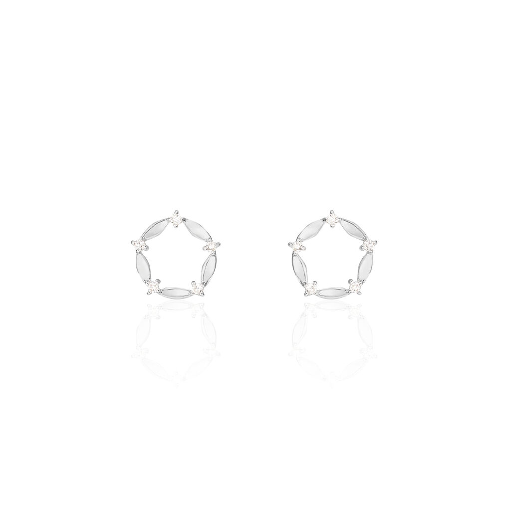 Boucles D'oreilles Puces Luciole Or Blanc Diamant