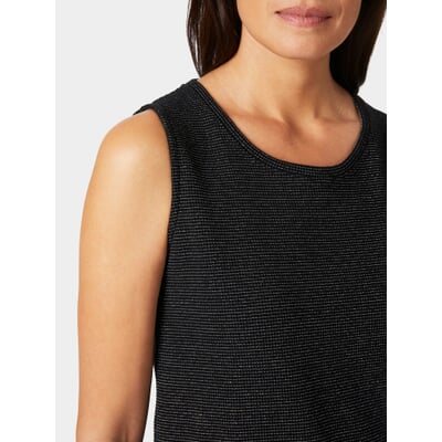 Damen-Glitzertop, Schwarz