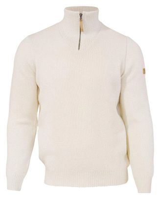 Ivanhoe pull NLS Orme blanc naturel demi-zip - 100% pure laine non teinte