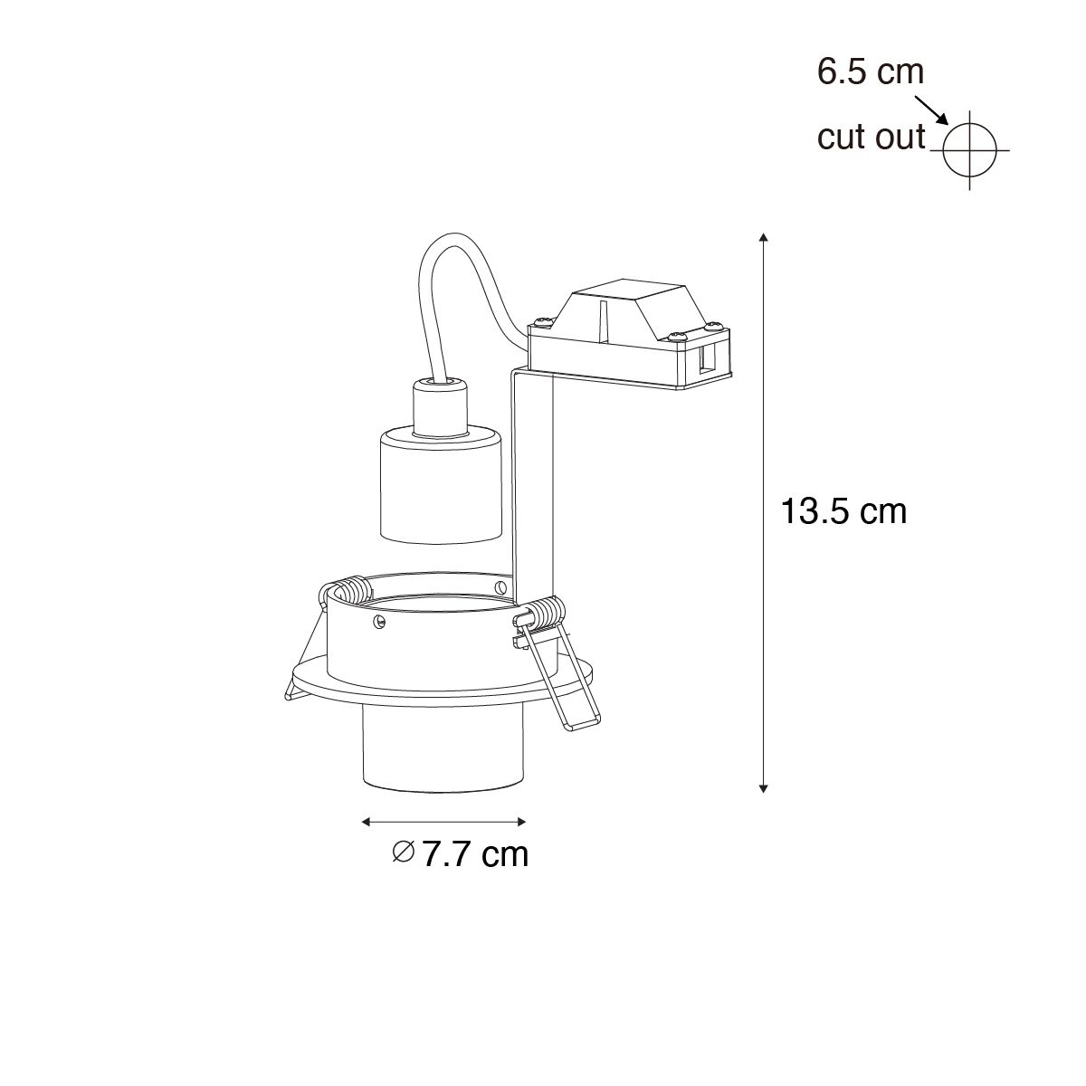 Set van 6 inbouwspots donkerbrons GU10 35mm rond kantelbaar - Installa