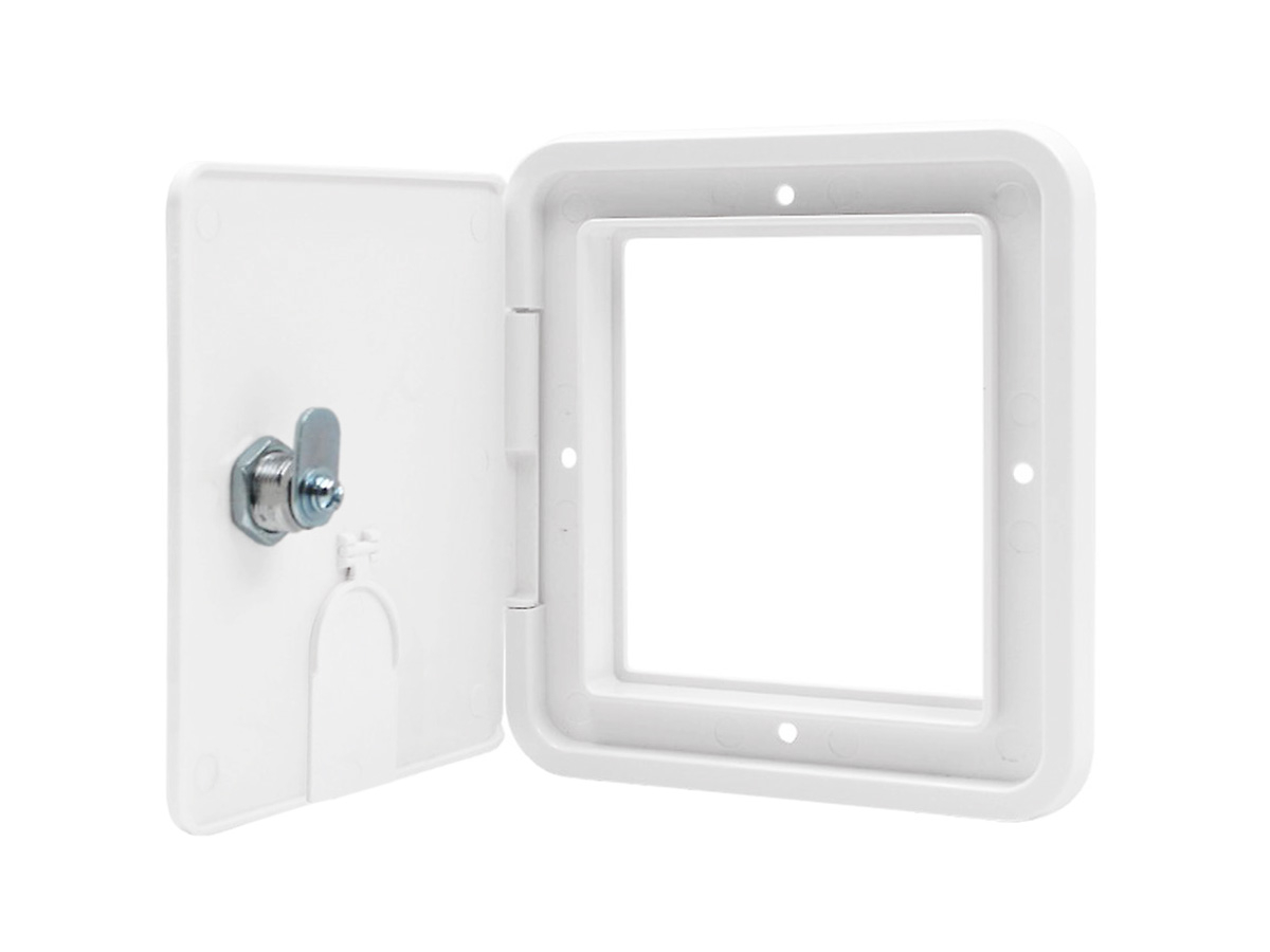 Carbest serviceluik met slot white - 107 x 122 mm