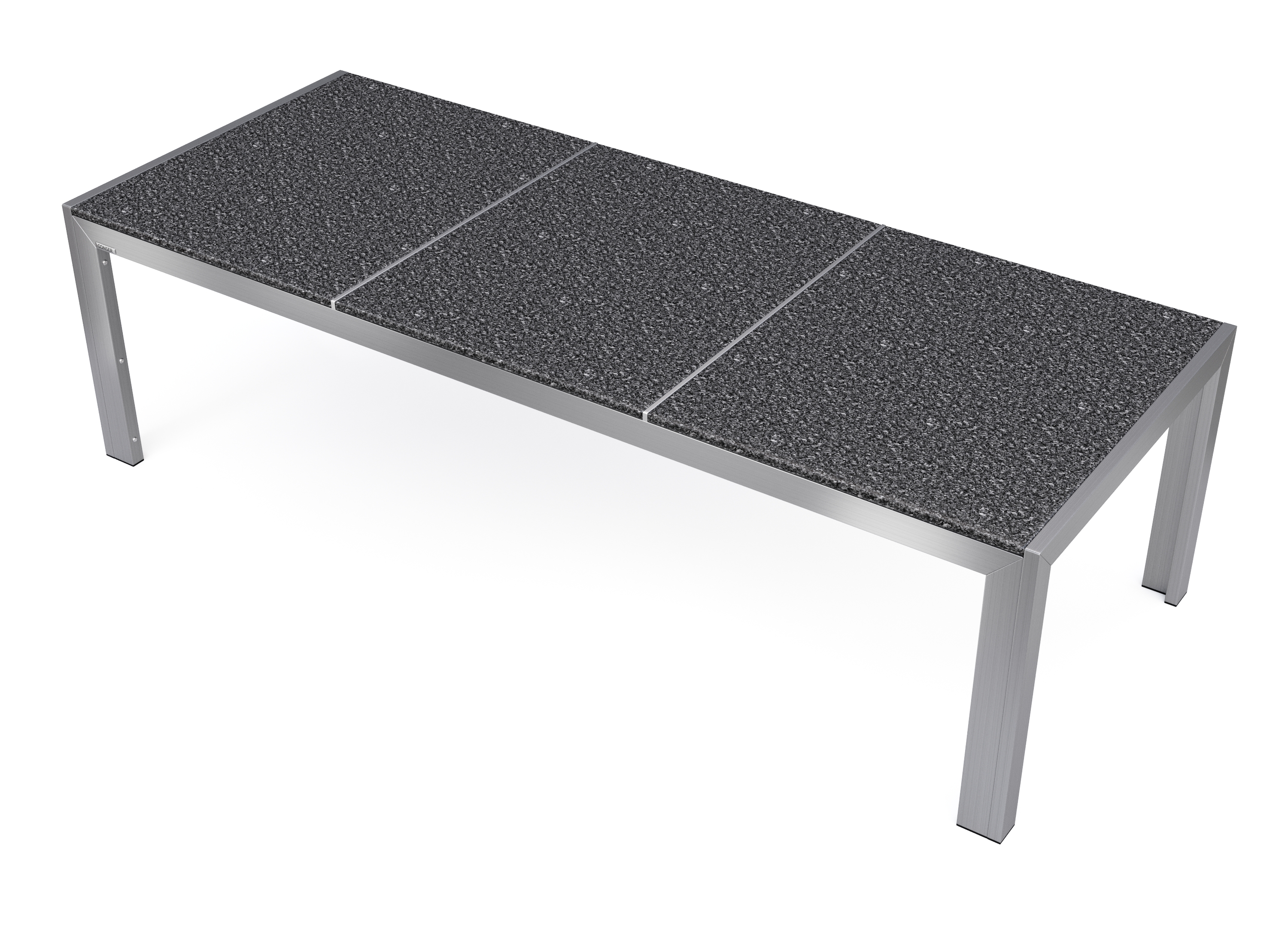 Granittisch Edelstahl 240 x 95 x 75 cm
