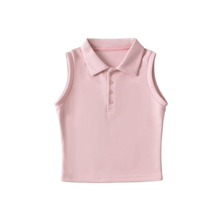 Flotto - Mouwloos effen poloshirt