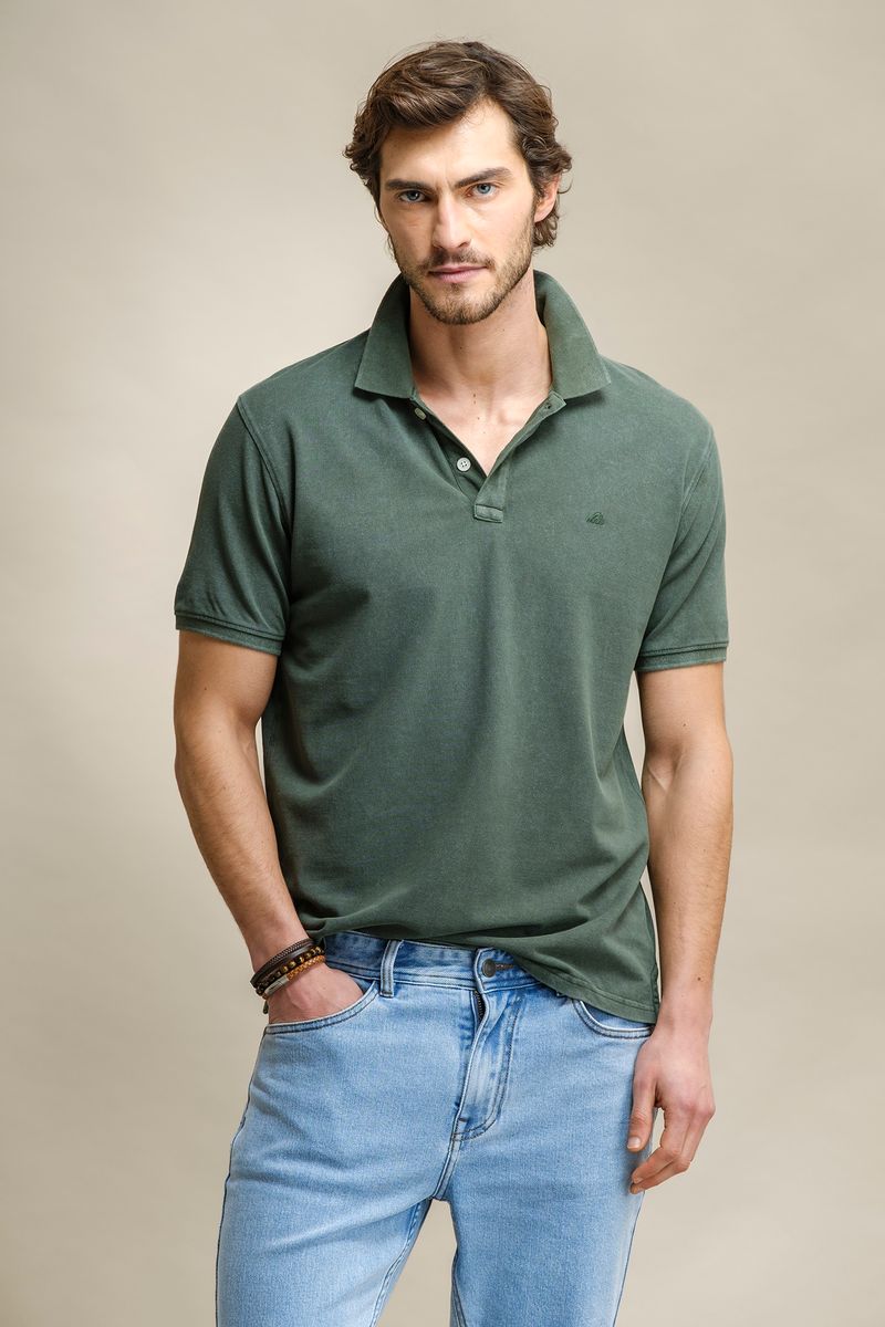 POLO PIQUET COM EFEITO LAVADO