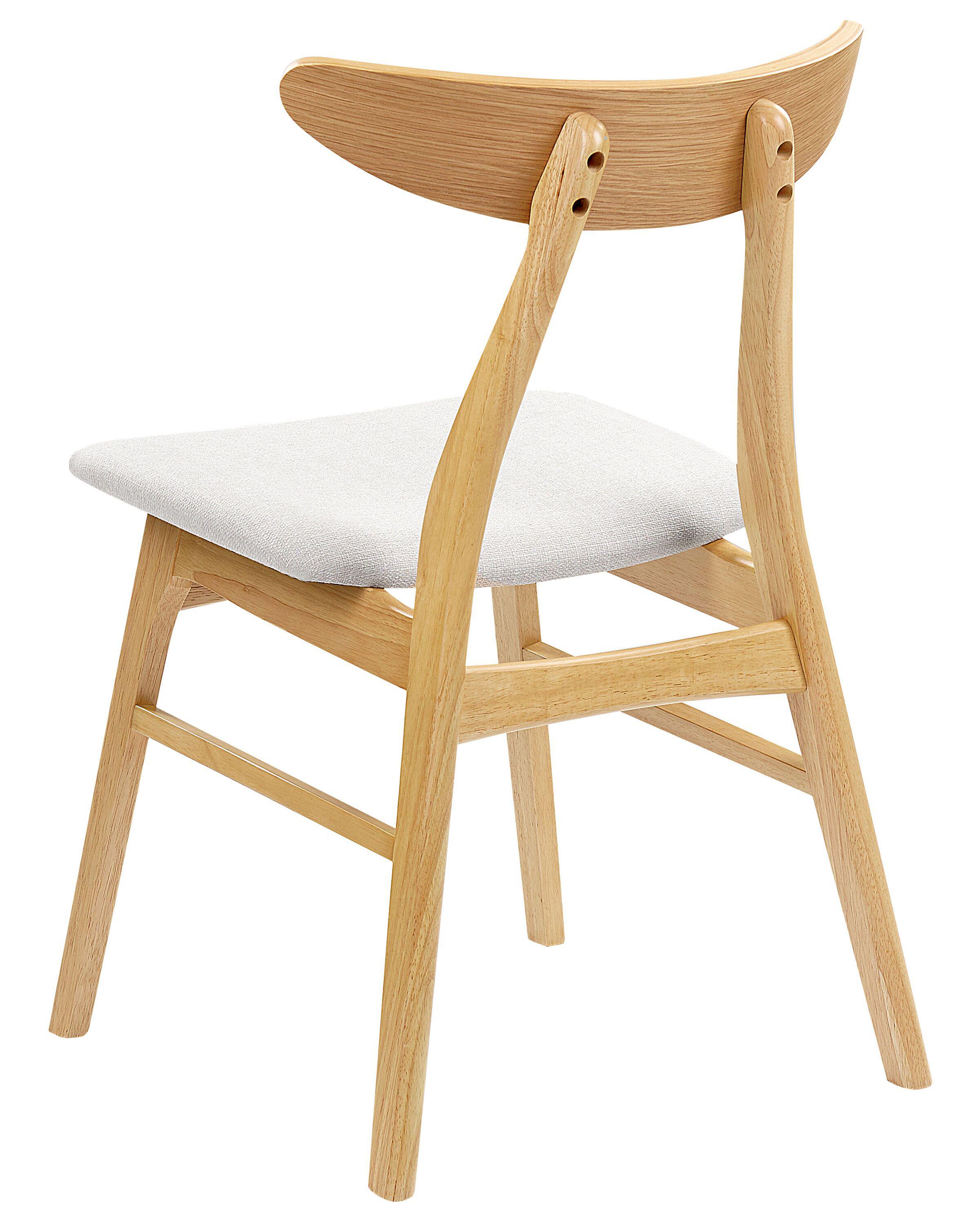 Set van 2 eetkamerstoelen LYNN Hout Lichtbruin/grijs