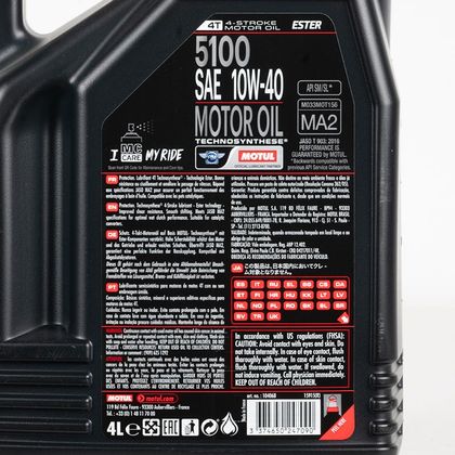 Huile moteur Motul 5100 10W40 4T 4 L Universel
