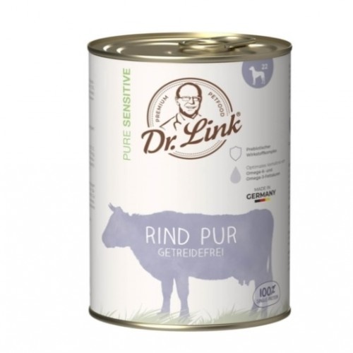 Ração úmida enlatada Dr. Link sabor carne para cães