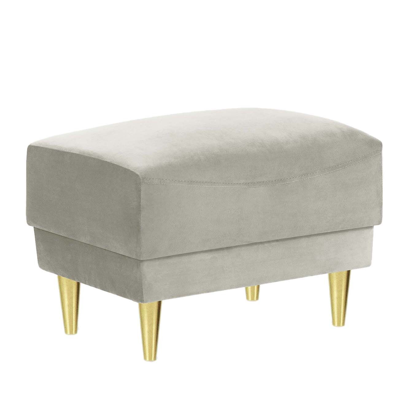 Mazzini Sofas Pouf Pansy en Velours beige - 60x45x45 cm