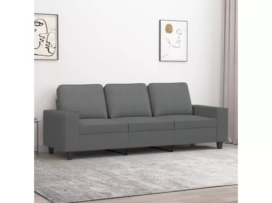 Canapé à 3 places Gris foncé 180 cm Tissu