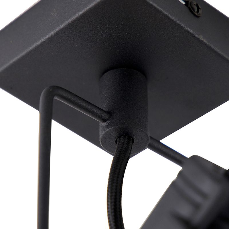 Industriële plafondspot zwart draai- en kantelbaar GU10 50mm - Suplux