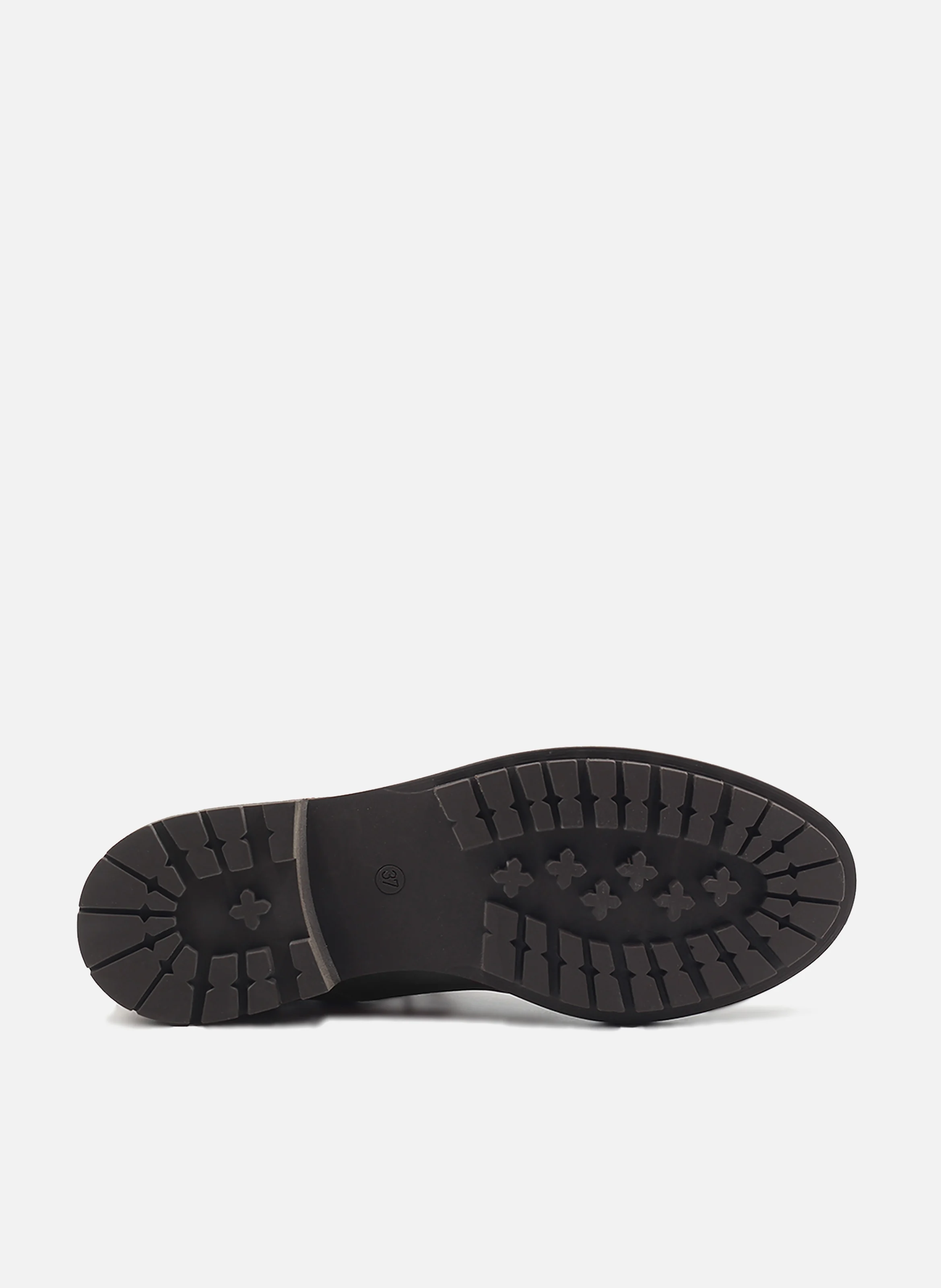 Bottines plates à lacet cuir lisse | Noir