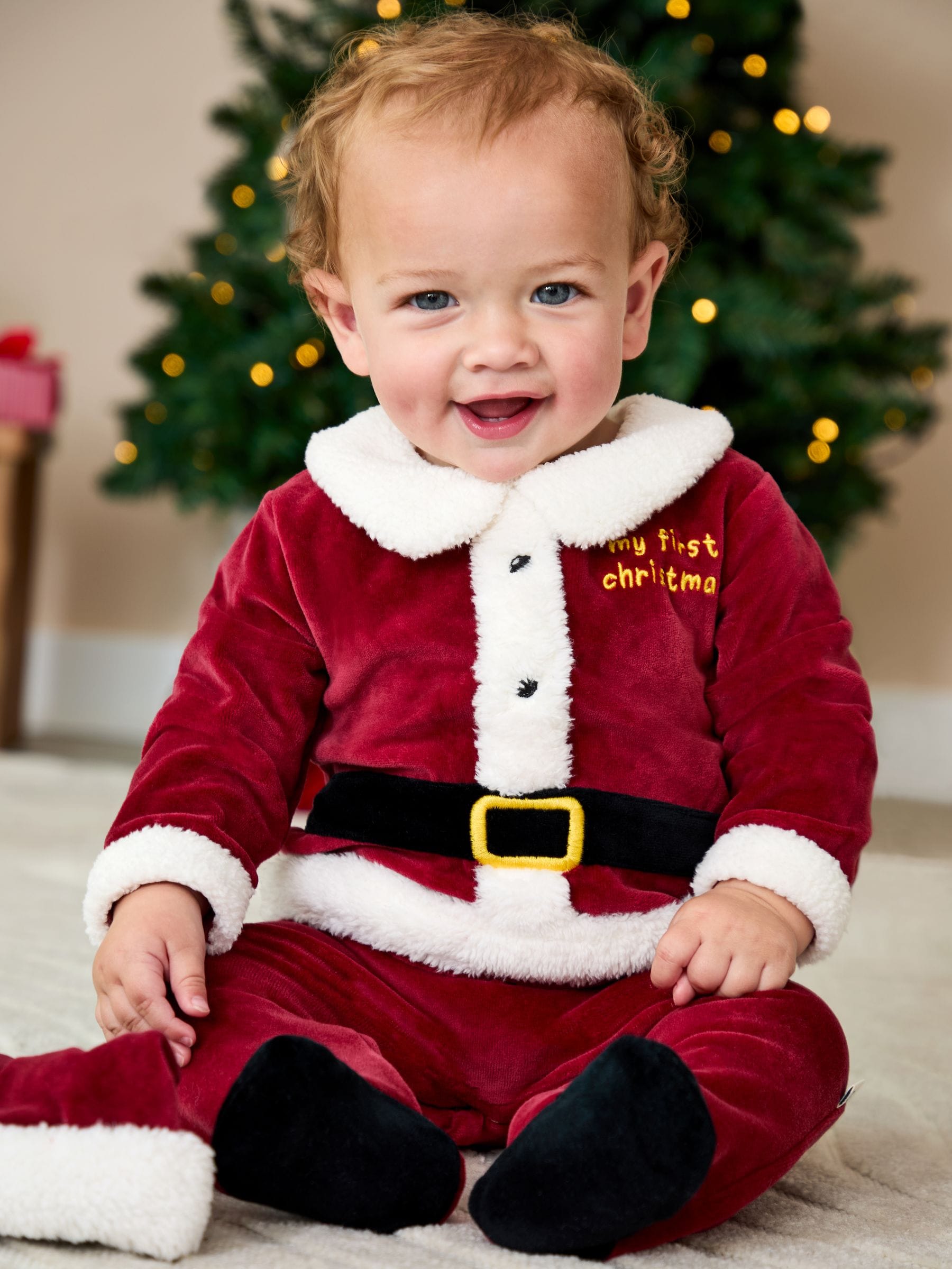 JoJo Maman Bébé - Mijn eerste kerst-onesie en muts set
